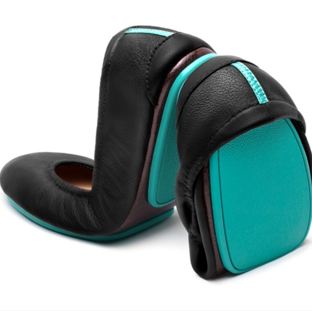 Tieks Matte Black Leather Flats Size 10